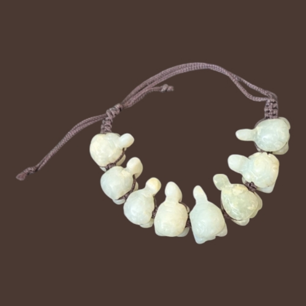 Chinese Lucky Sea Turtle Bracelet with Adjustable Cord.